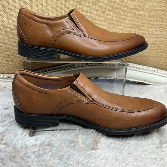 Clarks | Whiddon Step Size 9, Dark Tan Leather Slip On Loafers - Picture 7 of 14